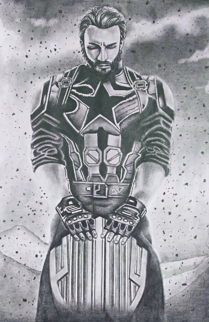 Drawing of Captain America
